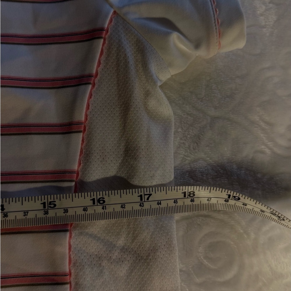 Adidas Women’s ClimaCool Golf Polo Shirt Size M White Pink Striped New with Tags - Picture 9 of 10